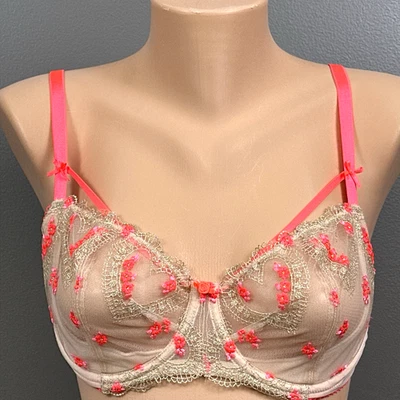 Sujetador Victoria’s Secret Dream Angels push up sin relleno talla 36D neón transparente Foto 1 de 4