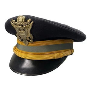 Cappello Berretto Visiera Abito Blu U.S. Army Fanteria Ufficiale Vietnam Periodo Taglia 6 7/8 - Foto 1 di 18