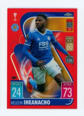 2020-21 Kelechi Iheanacho Topps Chrome Match Attax Red Leicester City Card 1/5 - Image 1 of 3