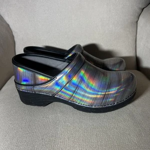 Dansko LT Pro Prism Metallic Silver Clogs Nursing Shoes Women 40 EUR 9.5-10 US - Picture 1 of 21