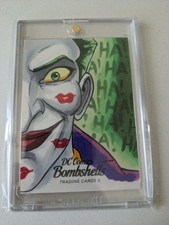2018 Cryptozoic DC Comics Bombshells 1/1 Joker Sketch by R.Molihell