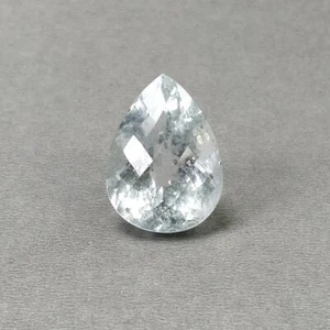 64.65Cts BLUE AQUAMARINE Stone Checker Cut Pear Shape 31.5*23mm For Jewelry - Picture 1 of 5