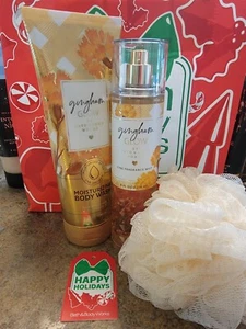 Bath & Body Works GINGHAM GLOW Body Wash 10 fl.oz./Mist /Body Sponge Gift Set - Picture 1 of 5