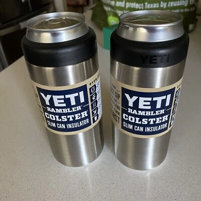 Yeti Rambler nuevo 12 oz. Colster Slim Can Aislador Acero Inoxidable — JUEGO DE 2 Foto 1 de 2