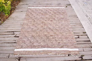 Turkish Rug 55''x78" Hand Woven Siirt Mohair Rug 140x200cm NO DYES Oriental Rug - Picture 1 of 9