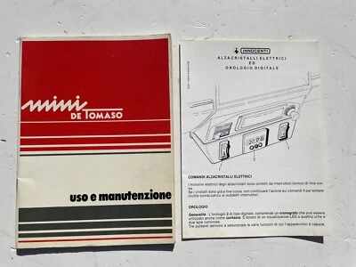 Uso e manutenzione MINI DE TOMASO Con Allegato Orologio e Alzacristalli 1980 - Immagine 1 di 4