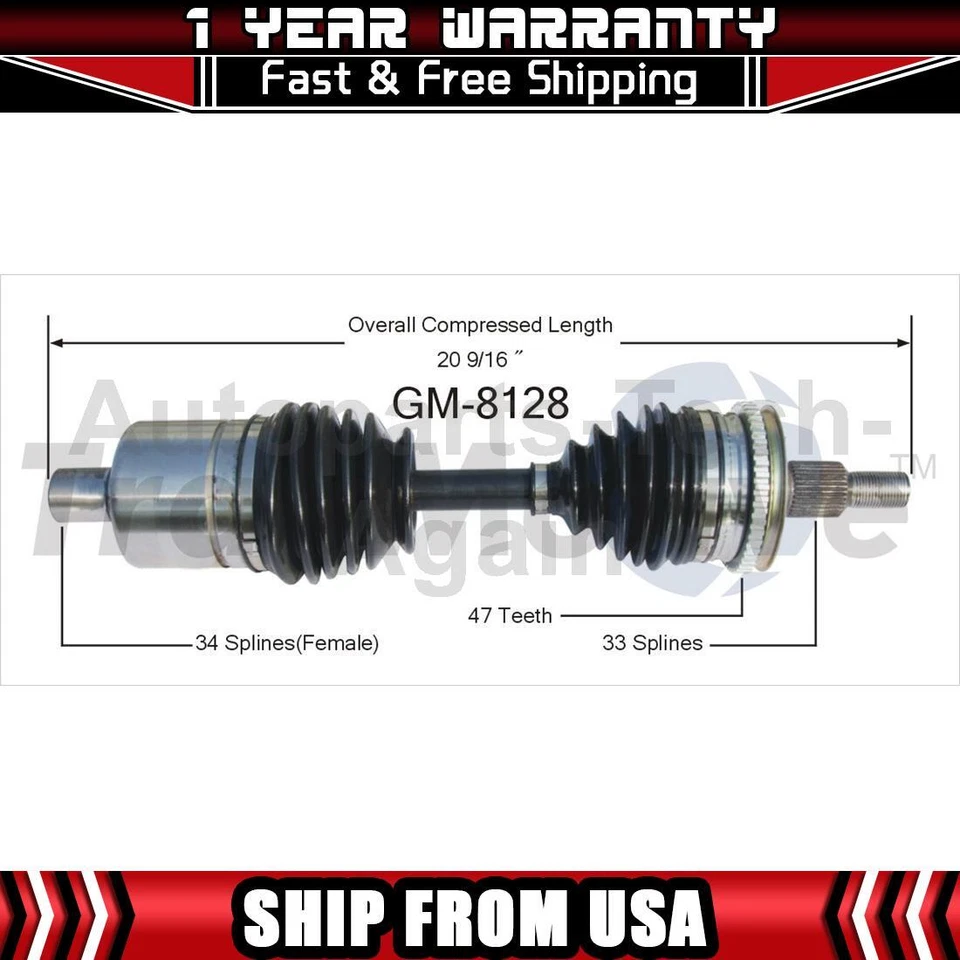 Eje CV delantero izquierdo TrakMotive 1 para Chevrolet Lumina 1997-2001 Foto 1 de 1