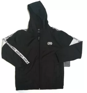 Ecko Unlimited Full Zip Boys Hooded Lightweight Mesh Lined Black Jacket Size 10 - Picture 1 of 5