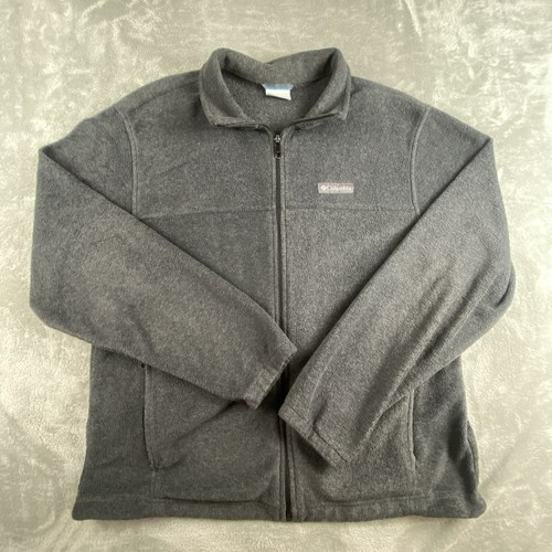 VETEMENTS Giacca Columbia grande grigia pile full zip finto collo manica lunga tasche outdoor