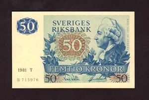 F.C. SUECIA SWEDEN , 50 CORONAS 1981 , EBC+ ( XF ) , P.53c . - Imagen 1 de 2