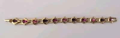 Pulsera Swarovski Cristal Rosa y Púrpura Firmada Cisne Foto 1 de 3