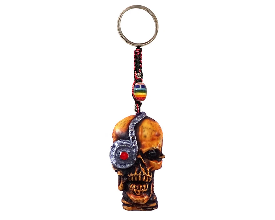 Cyborg Skull Gothic Handmade 3D Keychain Macrame Horror Car Bag Charm Accessory - Image 1 of 1