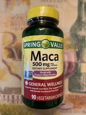 Spring Valley Maca 500mg-Made With Organic Maca Powder-90 Capsules. Exp. 02/2027 - Image 1 of 4