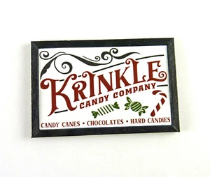 Dollhouse Miniature Artisan Framed Holiday Sign, Krinkle Candy - Picture 1 of 1