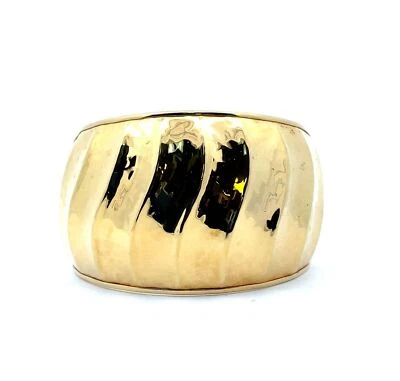 Brazalete ondulado torseo de plata esterlina revestido de oro de 18 quilates Veronese - Muñeca de 7" Foto 1 de 4