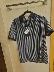 Giorgio Armani Striped Shirt Short Sleeve 3k1f99-1Juzz Men Large Polo - Picture 1 of 3