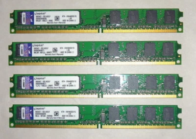 4GB (4 x 1GB) Kingston 1GB DDR2 800mhz PC2-6400 Low-Profile Desktop Memory RAM - Image 1 of 3