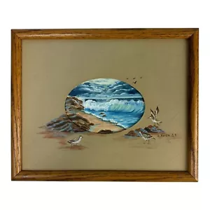 Vintage J. Allen 1984 Beach Original Painting. Signed. RARE. 11" x 9" - Picture 1 of 6