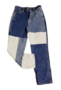 Pantalones de mezclilla para mujer Hollister retazos azul multicolor retro talla 24 - Imagen 1 de 8