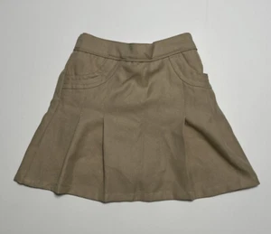 Nautica Girls' School Uniform Skirt Khaki Size 8 With Pockets Beige - Picture 1 of 5
