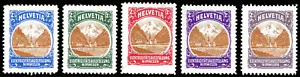Sello de cartel de los Países Bajos - 1910 Nijmegen Electricity Expo - Helvetia Set of 5 - Imagen 1 de 1