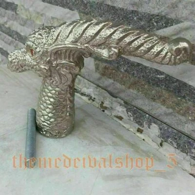 Mango estilo acabado níquel mango cabeza de dragón PARA BASTÓN/BASTÓN HECHO A MANO Foto 1 de 4