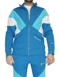 Champion Life Reverse Weave Colorblock Full Zip Logo Track Jacket NWT $80 Blue S - Picture 1 of 9