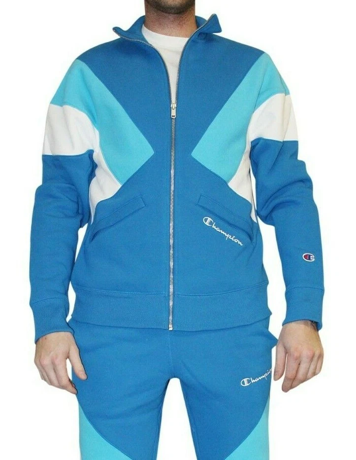 Champion Life Reverse Weave Colorblock Full Zip Logo Track Jacket NWT $80 Blue S - Image 1 of 4