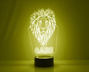 Lion Personalized Night Lamp - FREE Engraved Name - LED Night Light