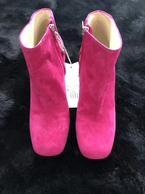 Nuevo Auténtico MARNI Fucsia Rosa Arcilla Tobillo Chelsea Botas Zapatos 39 8.5 Foto 1 de 4