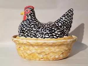 Mesa International Elkins New Hampshire mayólica gallina en nido turen - Imagen 1 de 4