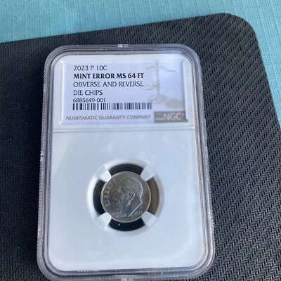 2023 p 10 cent dime MS64FT errors  - Image 1 of 4