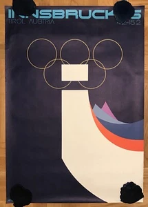 ORIGINAL VINTAGE WINTER OLYMPIC GAMES POSTER INNSBRUCK 1976 TIROL AUSTRIA - Picture 1 of 6