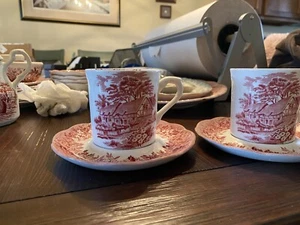 J&G Meakin Romantic England Anne Hathaway's Cottage Coffee Cup & Saucer Red(3) - Picture 1 of 8