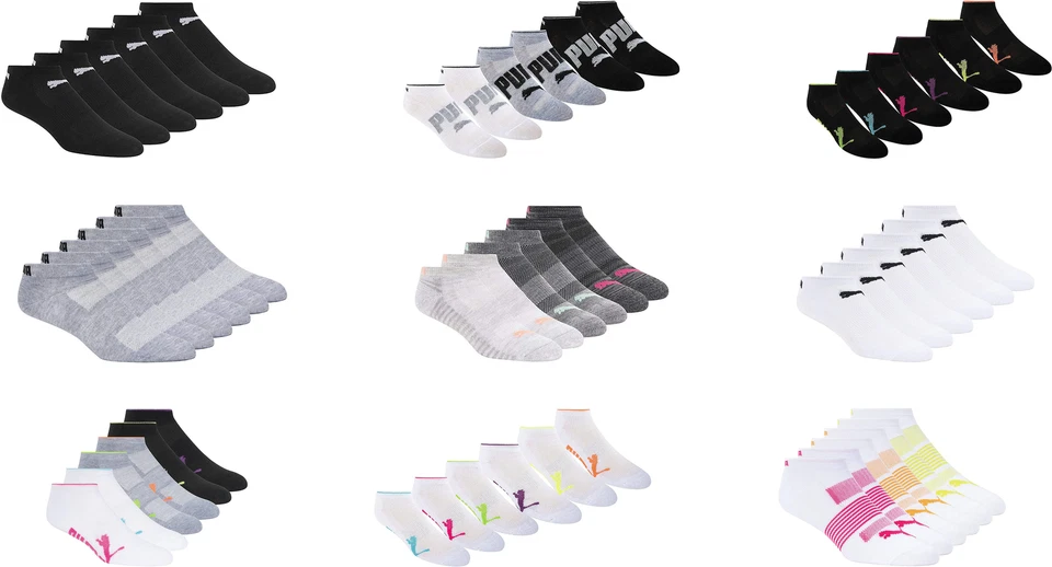 Meias de corrida femininas PUMA corte baixo (6 pares) - Imagem 1 de 1