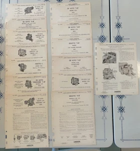 DeSoto 1953-1956 Carter Carburetor Dealer Repairman Mechanic Specs/Pics Sheets - Picture 1 of 6
