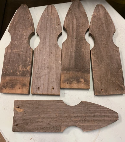 Lot 5 Vintage pine salvage Wood Finials fence Posts tops crafter 12”x 3.75” Cover