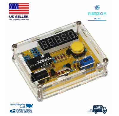 Hágalo usted mismo Digital LED Cristal Oscilador Freq Contador Medidor Probador Kit + Estuche + Cable Foto 1 de 4