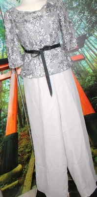 COCKTAIL 裤子套装独立银色灰色 14-16 — 第 1/4 张图片