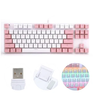 Keyboard Mechanical Gaming 87 Key Mixed Light Computer Supplies For Deskto AM - Picture 1 of 20