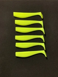25ct 4 Zoll Solid Chartreuse Paddelschwanz Shad Weichplastik Barsch Schwimmköder - Bild 1 von 4