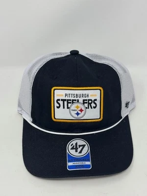 '47 ' KIDS ' PITTSBURGH STEELERS TRUCKER HAT ' BLACK/WHITE ' - Image 1 of 3