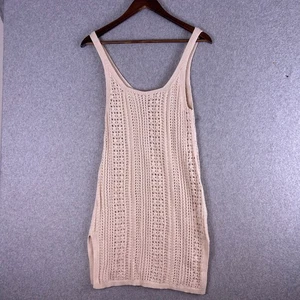 Anthropologie Tunika Kleid Damen Medium Beige Offen Strick Ärmellos Lagenlook Strand - Bild 1 von 9
