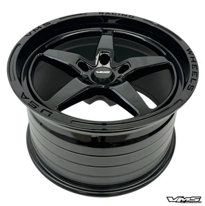 VMS Racing Jet Black V Star 5 Spoke Rim 17x10 (54ET) 5x114.3 For 05 20 Mustang - Picture 1 of 5