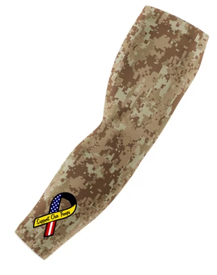POWER ENERGY SPORTS Football Compression Arm Sleeve Desert Camo Military Support We Salute You