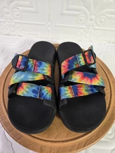 Chaco Sandalo Donna CHILLOS Slip-On Slides, Nero/Tie Dye Taglia 8/39 - Foto 1 di 15