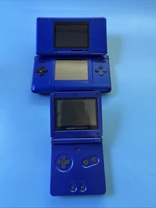 Nintendo DS 2004 handheld game console + Game Boy Advance SP 2002 AGS-USA blue - Picture 1 of 16