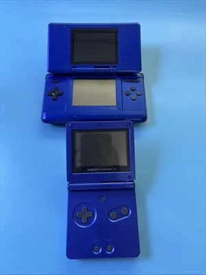 Nintendo DS 2004 handheld game console + Game Boy Advance SP 2002 AGS-USA blue - Image 1 of 4