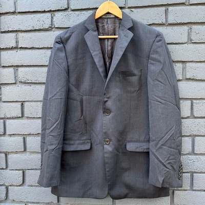 DKNY Wool Men Twill Gray Blazer Sport Coat Suit Jacket 42R Silk Career Offic EUC - Image 1 of 4
