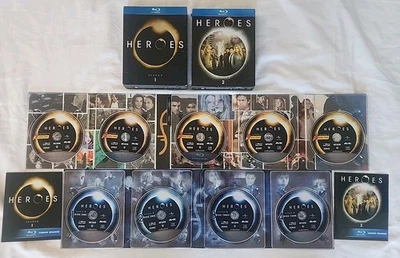 Heroes - Season 1 & Season 2 (Blu-ray Disc, 2008, 9-Disc Set) Clean Discs CIB - Image 1 of 4